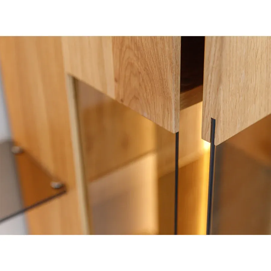 vitrina collodi 73x195cm, materijal: masivno drvo hrast - slika 8