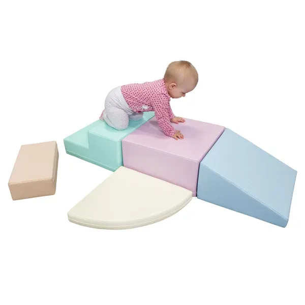 set pjenastih blokova soft play 5 - svijetlo pastelna kutna penjalica - slika 6
