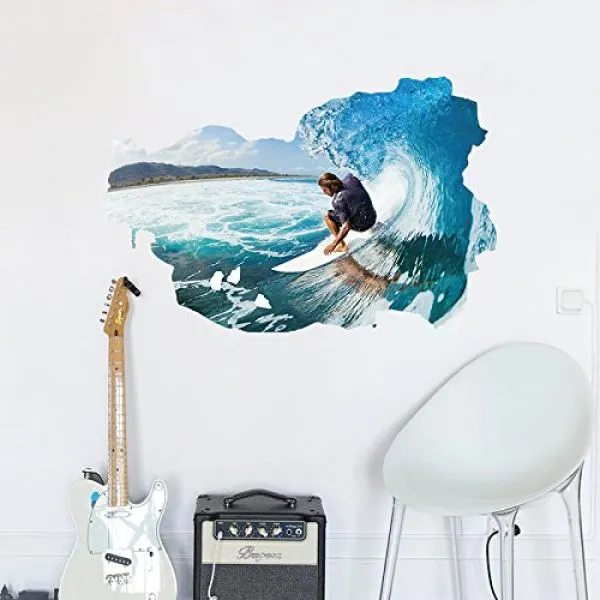 3d zidna naljepnica - surfing man - slika 4