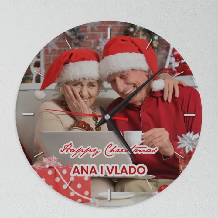 Personalizirani božićni zidni sat za djeda i baku - Osijek