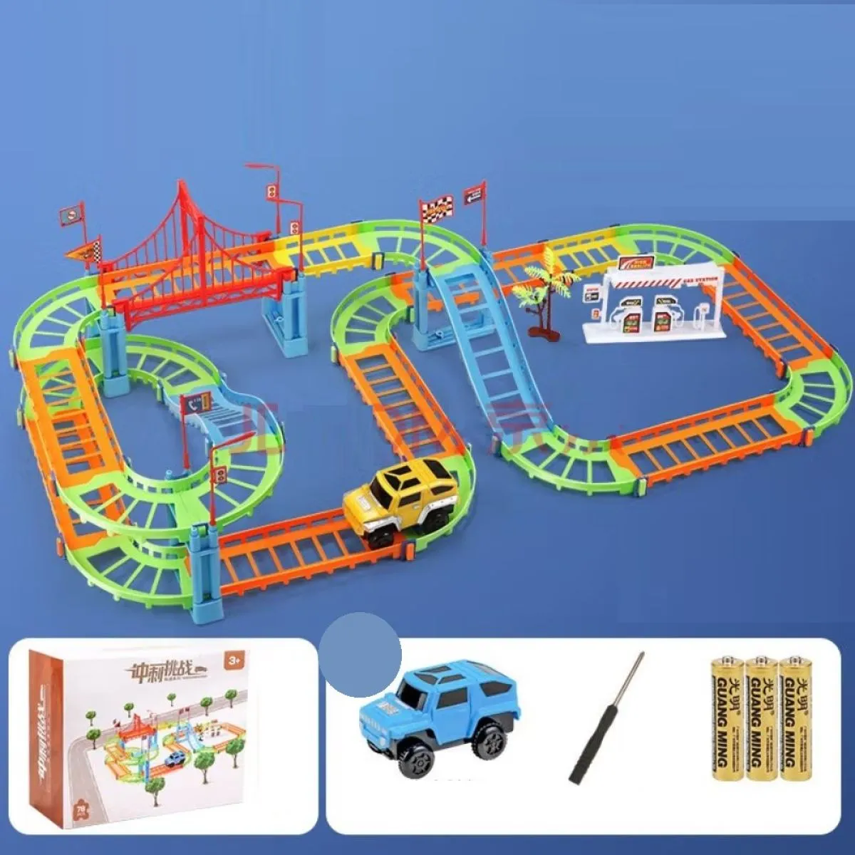 dječji konstrukcijski set trkaće staze i autić - rollercoaster - slika 4