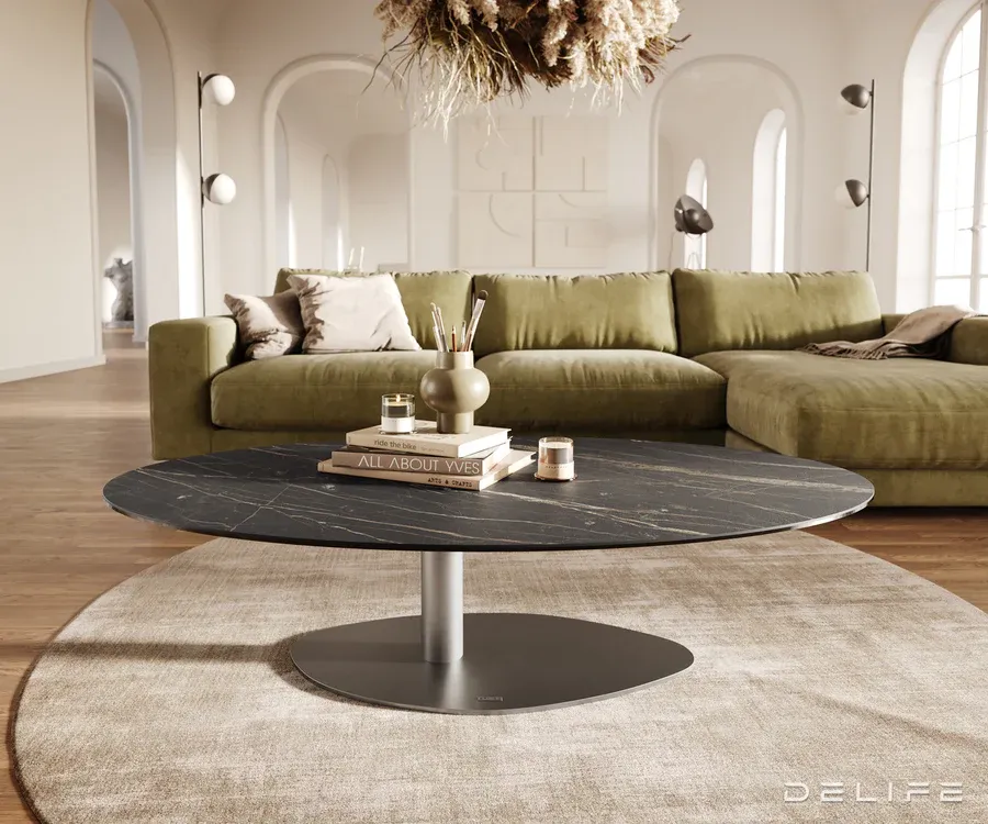 klub stolić edge 140x80cm, materijal: keramika laminam noir desir - slika 2
