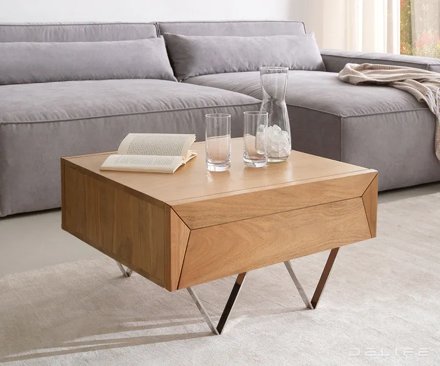 Klub stolić Kayu 60x60x40cm, Materijal: Bagrem - Čakovec