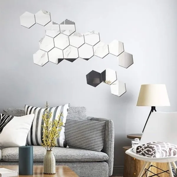 3d hexagon zrcalne naljepnice - ogledala 12 komada - slika 7