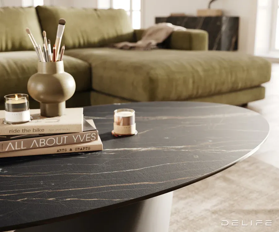 klub stolić edge 140x80cm, materijal: keramika laminam noir desir - slika 6