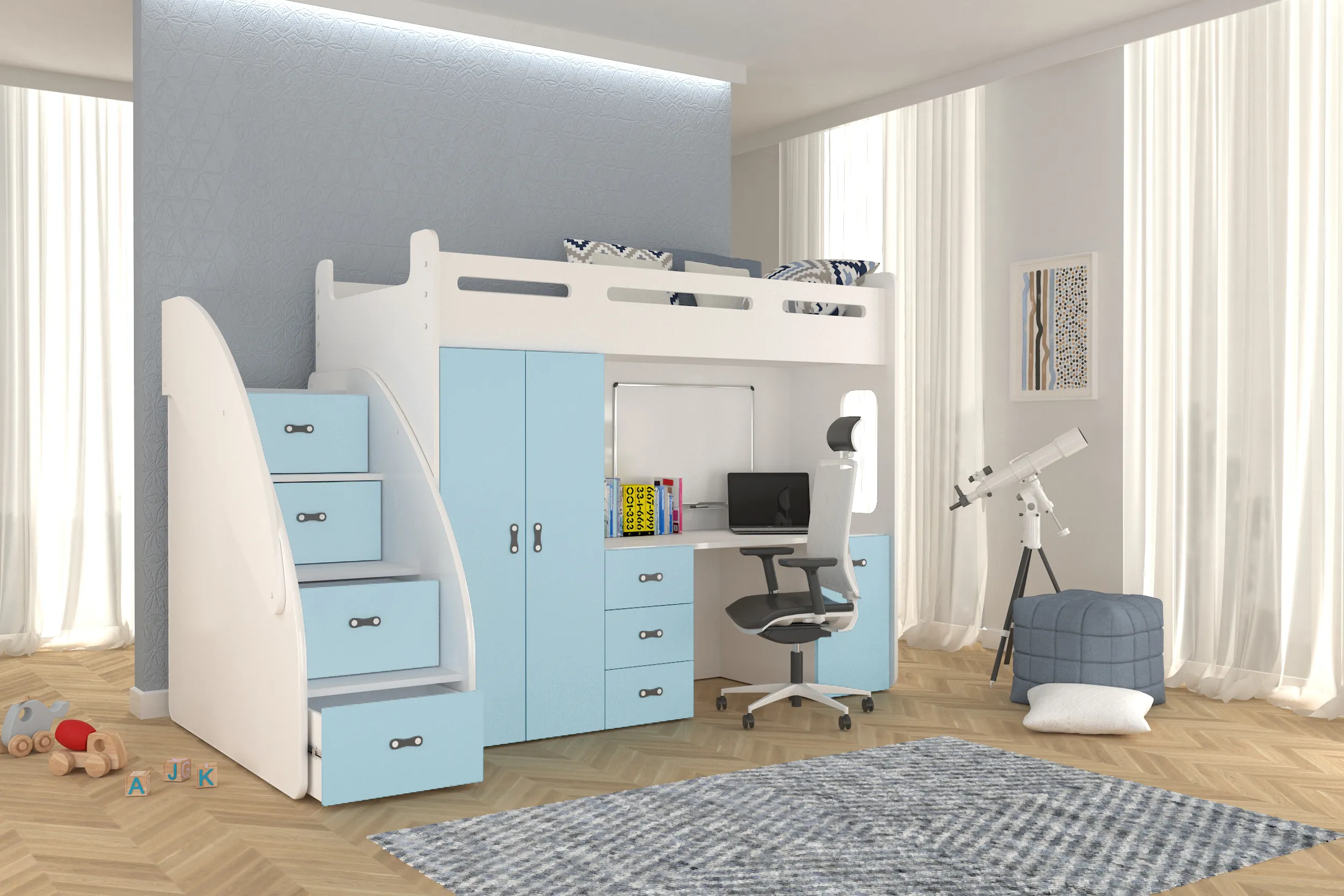 Krevet na kat 200×80 Zuzia plus – kompletna soba u jednom - Zagreb