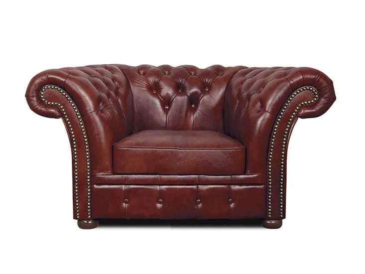 Chesterfield Fotelja Winfield Basic Leather | 1-sjedište | Cloudy Red - Ježdovec, Zagreb
