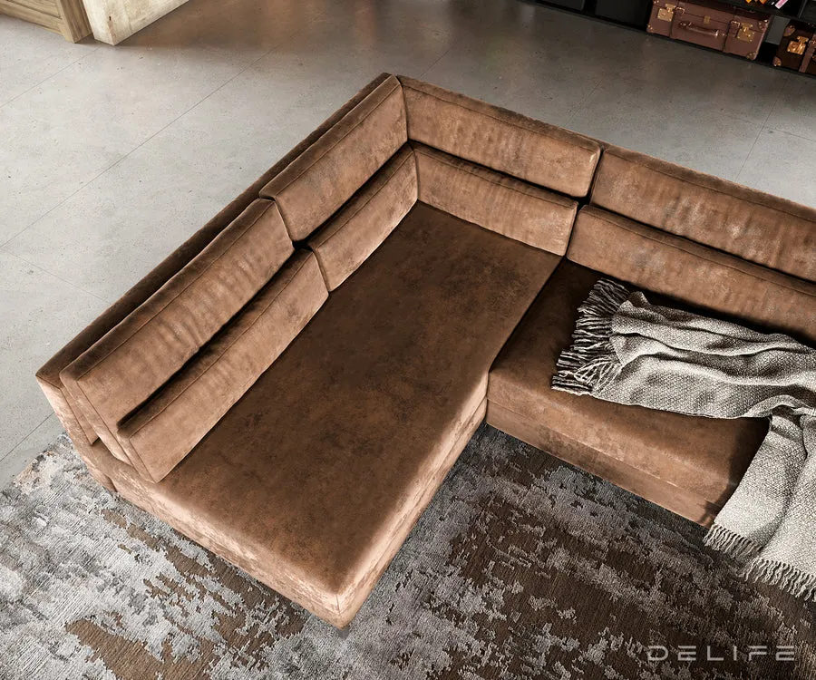 kutna garnitura elio 400x185cm, materijal: imitacija kože - slika 5