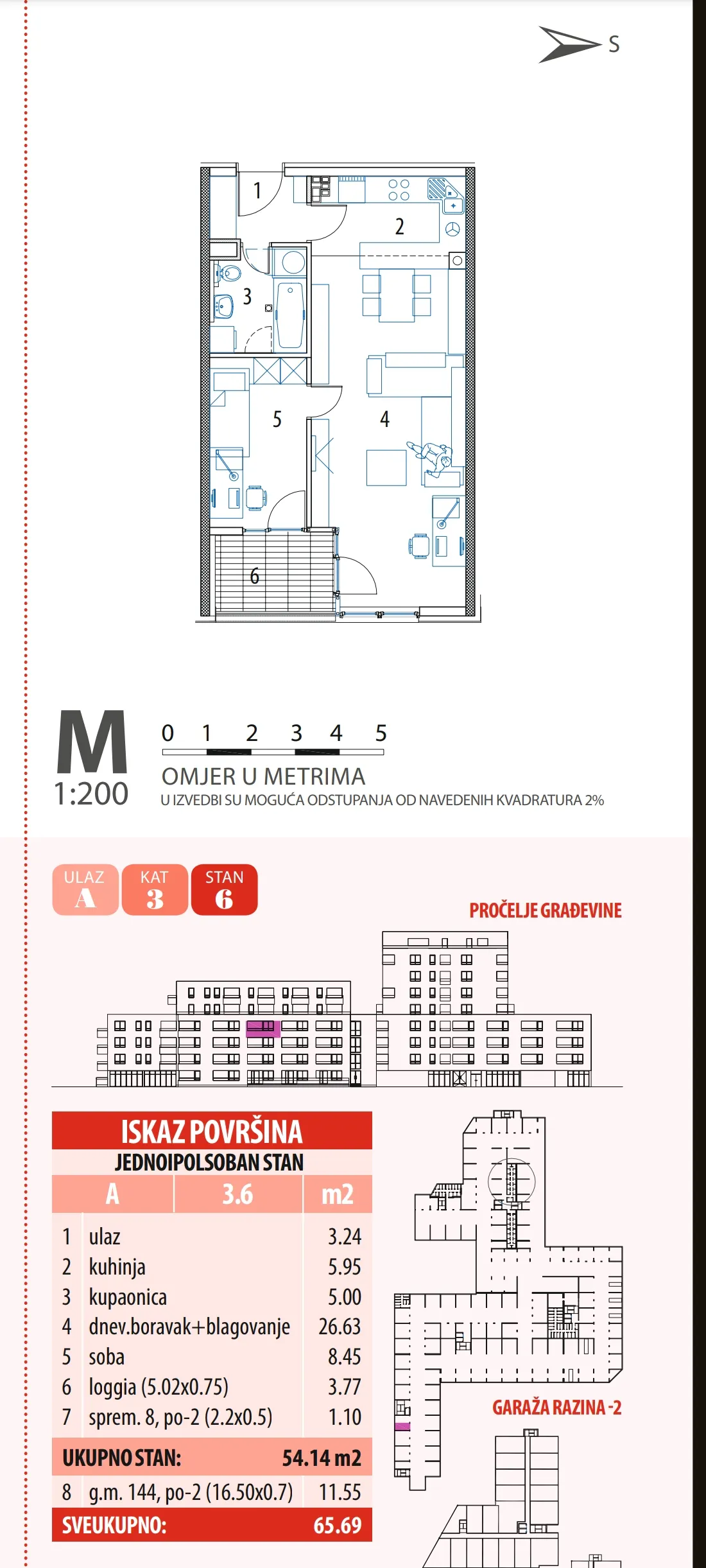 stan novi zagreb - zapad (otok), 65m2 sa garažom, 2-sobni - slika 11