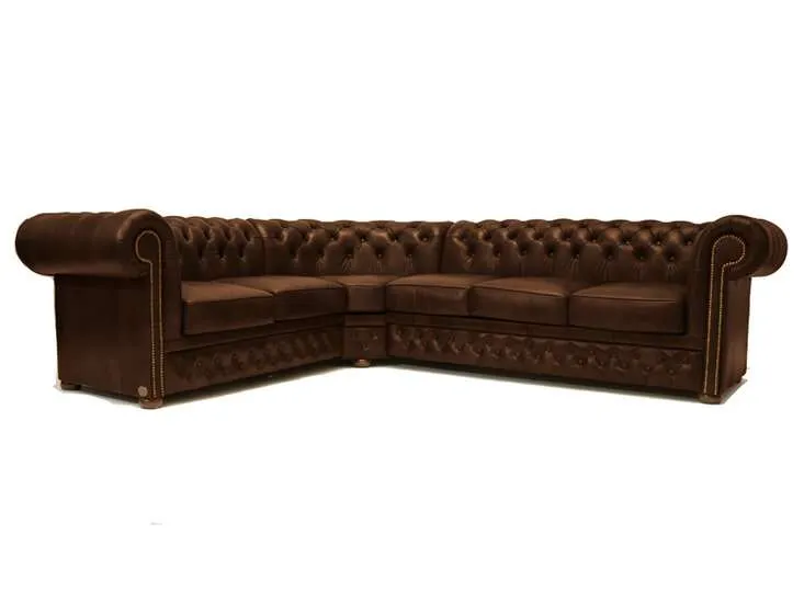 chesterfield kutna garnitura first class leather | cloudy brown old - slika 2
