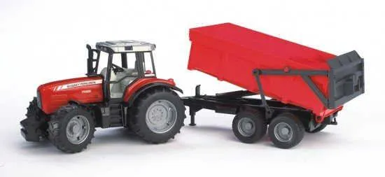 bruder traktor massey ferguson 7480 + prikolica - slika 2