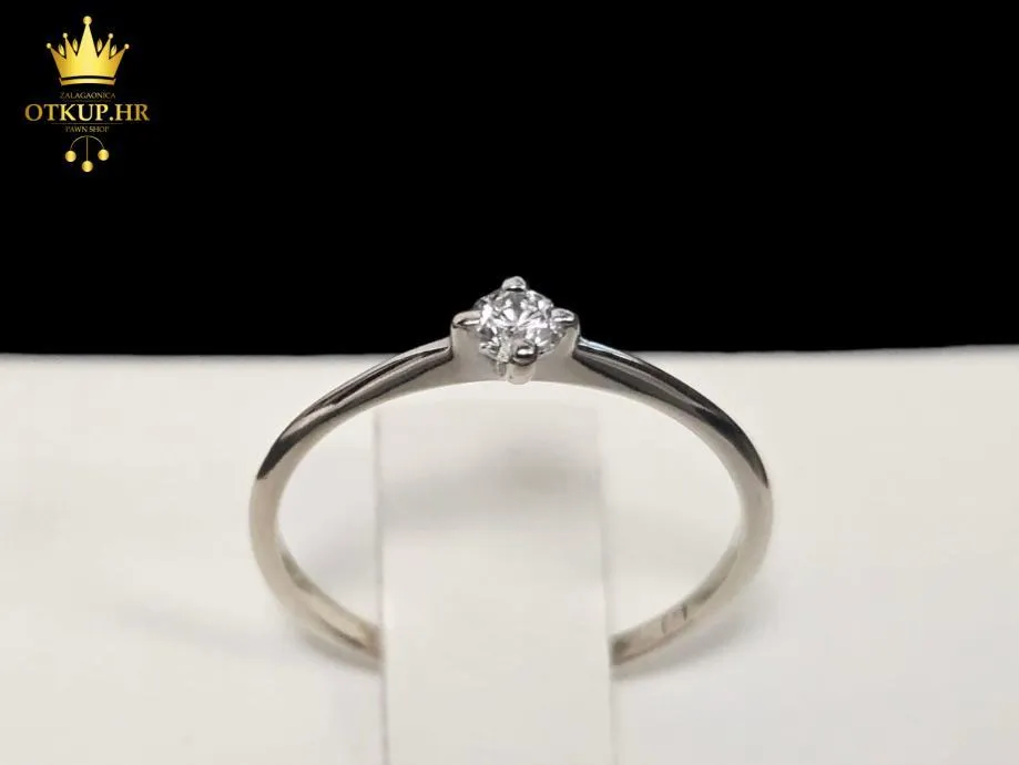 ZLATNI PRSTEN S DIJAMANTOM - 0.10ct - 0,91G .585 (14K) / R1, RATE !! - Zagreb
