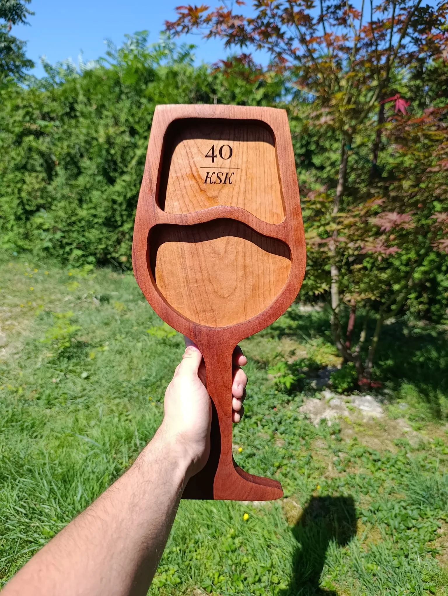 daska/pladanj za posluživanje hrane - vinska čaša - slika 3