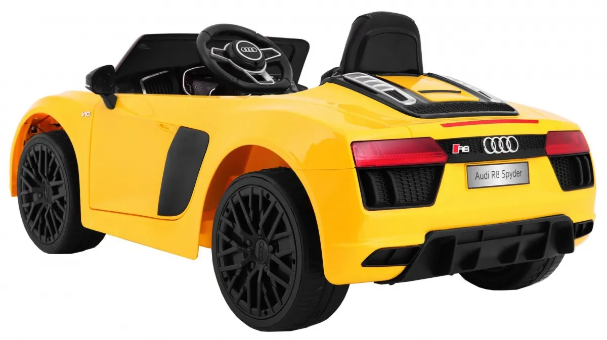 licencirani auto na akumulator audi r8 spyder rs - žuti - slika 2