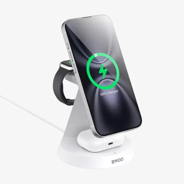 15w 3-u-1 bežična stanica za punjenje za apple uređaje max bwoo - slika 1