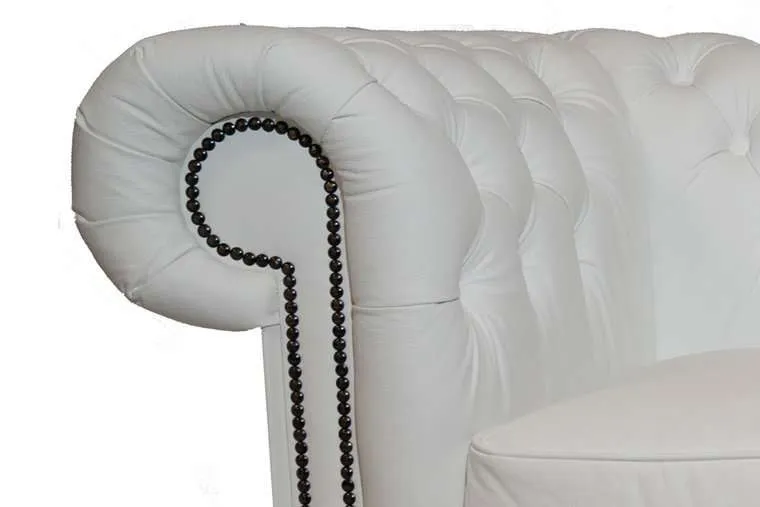 chesterfield fotelja first class leather | 1-sjedište | white - slika 4