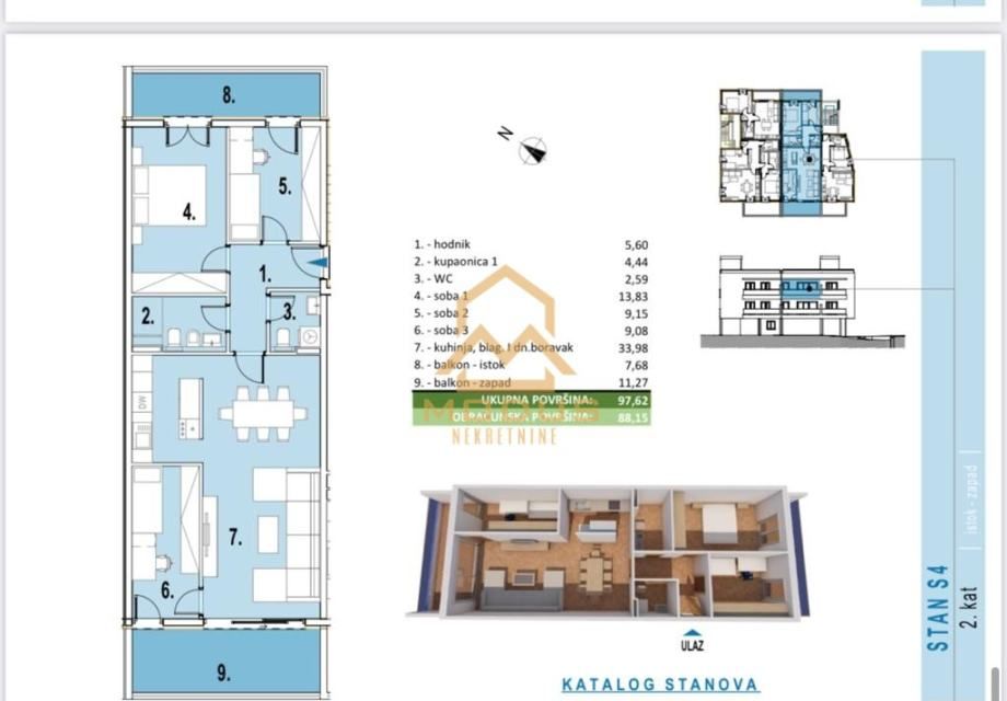 strožanac, 97.62 m2,/ komforan trosoban (prodaja) - slika 14