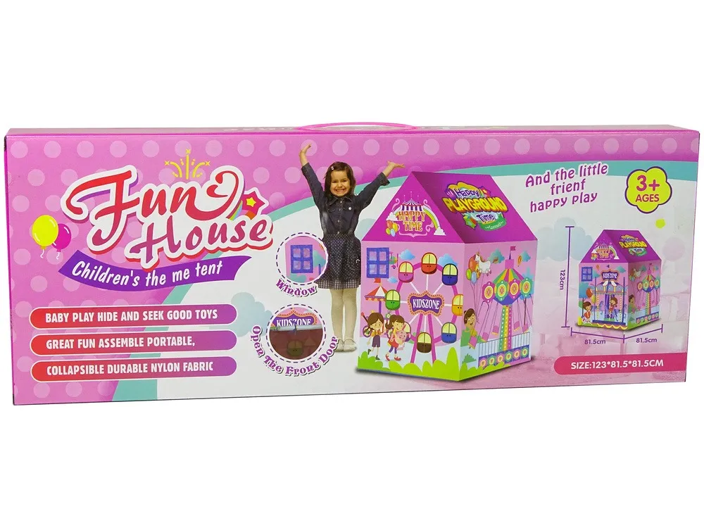 dječji šator za igru funfair - rozi - slika 3