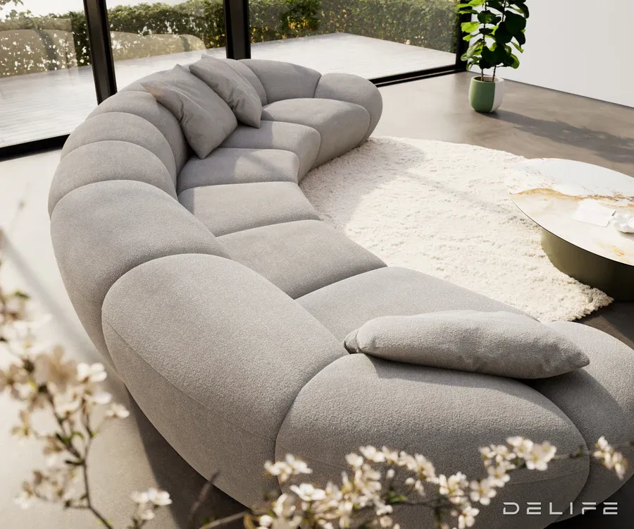 sofa lunna 464x212cm, materijal: strukturirana tkanina - slika 3