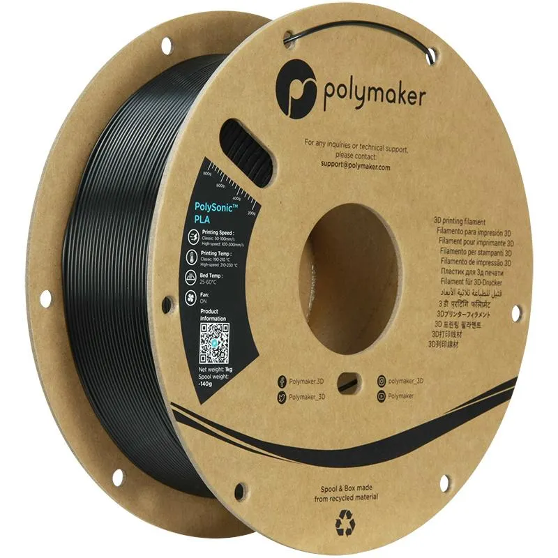 Polymaker PolySonic High Speed PLA 1.75mm crna 1kg - Zagreb