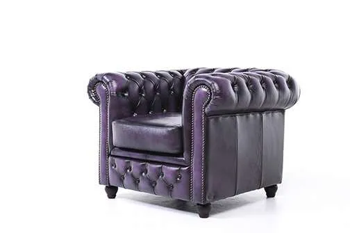 chesterfield fotelja original leather | 1-sjedište | wash off purple - slika 3