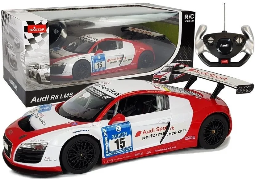 Auto na daljinsko upravljanje Audi R8 LMS Rastar 1:14 bijelo-crveni - Peklenica, Mursko Središće
