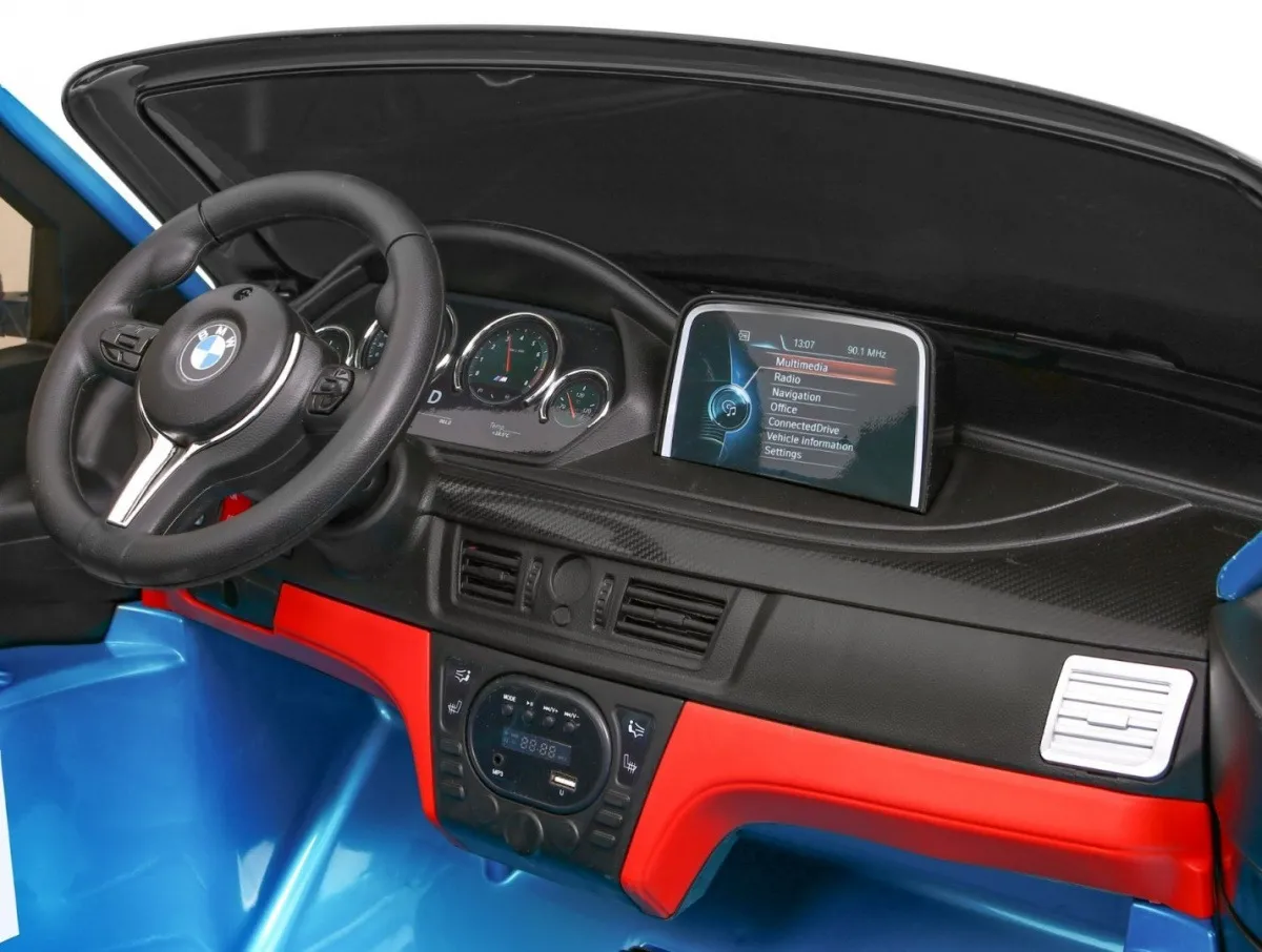licencirani auto na akumulator bmw x6m xxl - dvosjed - plavi/lakirani - slika 8