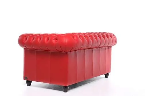 chesterfield dvosjed original leather | 2-sjedišta | red - slika 4
