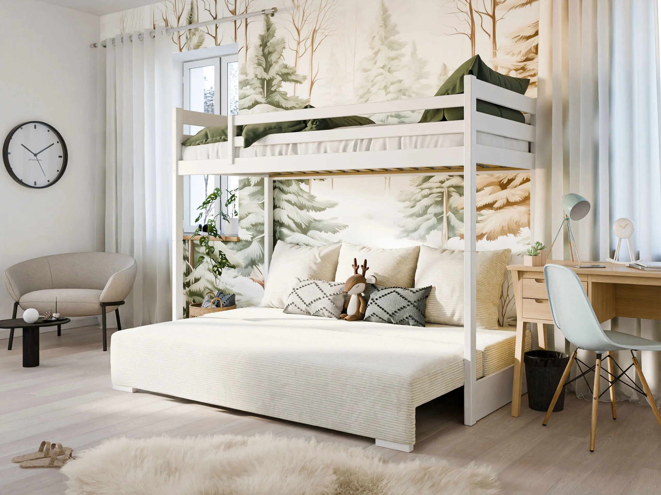 dječji krevet na kat s kaučem sofino 200×90/140×200 - slika 2