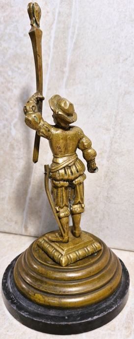 antique skulptura u bronci na postolju 1 - slika 2