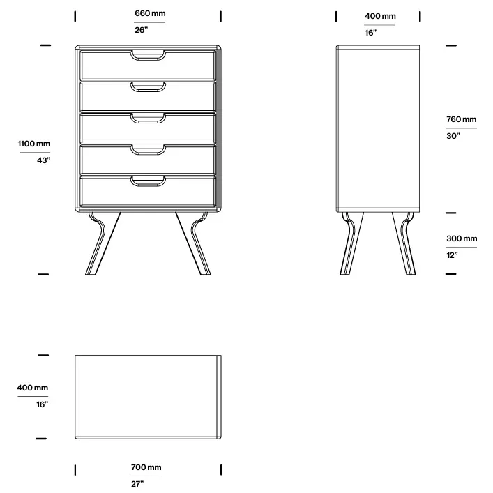 komoda amadeo 66x110cm, materijal: puno drvo hrast - slika 3