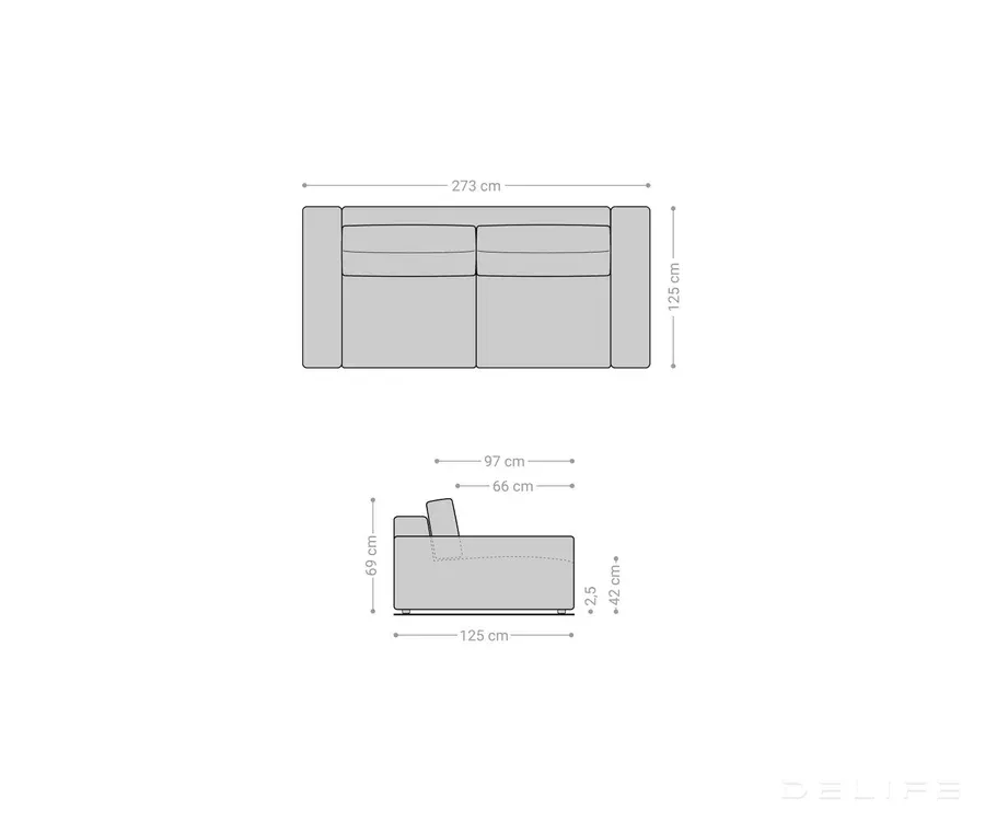 sofa lanzo xl 273x125cm, materijal: rebrasta tkanina - slika 5