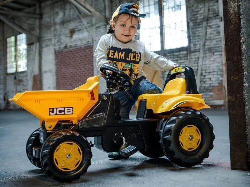 rolly toys kid dumper jcb traktor na pedale sa kašikom za utovar - slika 3