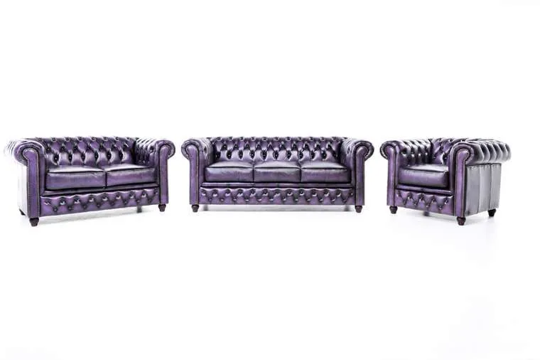 chesterfield set garnitura original leather | 1 + 2 + 3 sjedišta - slika 1