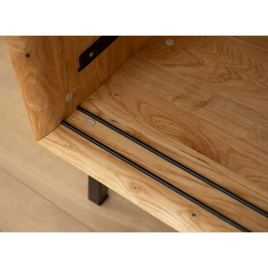 komoda modern loft 101x45cm, materijal: masivno drvo hrast - slika 14