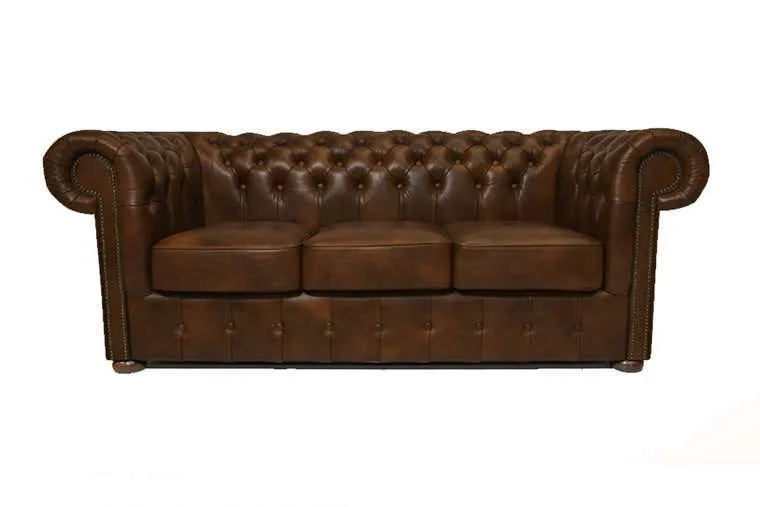 Chesterfield Trosjed Class Leather | 3-sjedišta | Cloudy Brown Light l - Ježdovec, Zagreb