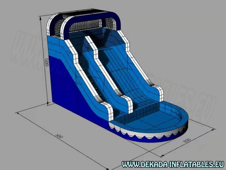 tobogan na napuhavanje s bazenom novi 8m x 4m - slika 9