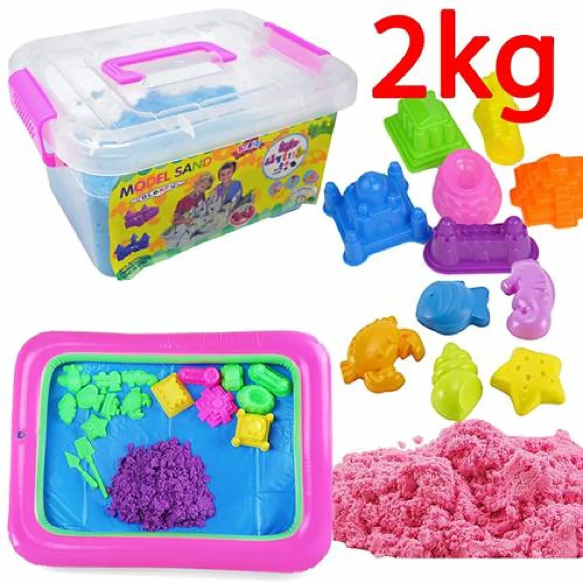 magičan kinetički pijesak - velika posuda 2kg - slika 2