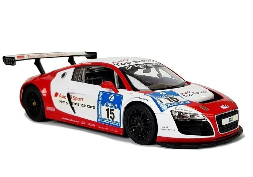 auto na daljinsko upravljanje audi r8 lms rastar 1:14 bijelo-crveni - slika 3