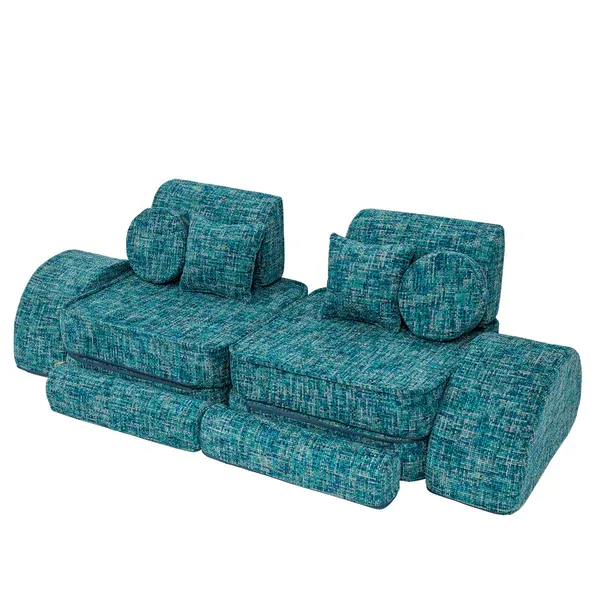 srednja modularna sofa za djecu - tangle lagoon blue plus - slika 3
