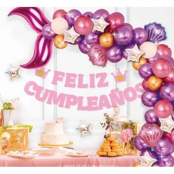luk od balona - mermaid purple - pink - slika 4