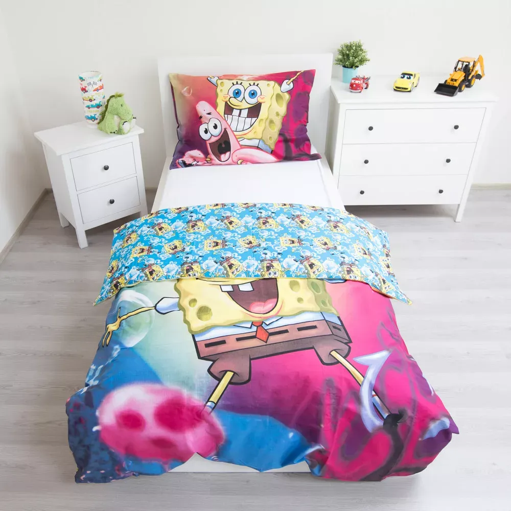 spongebob ‘bikini bottom’ dječja posteljina, 140×200 cm - slika 3