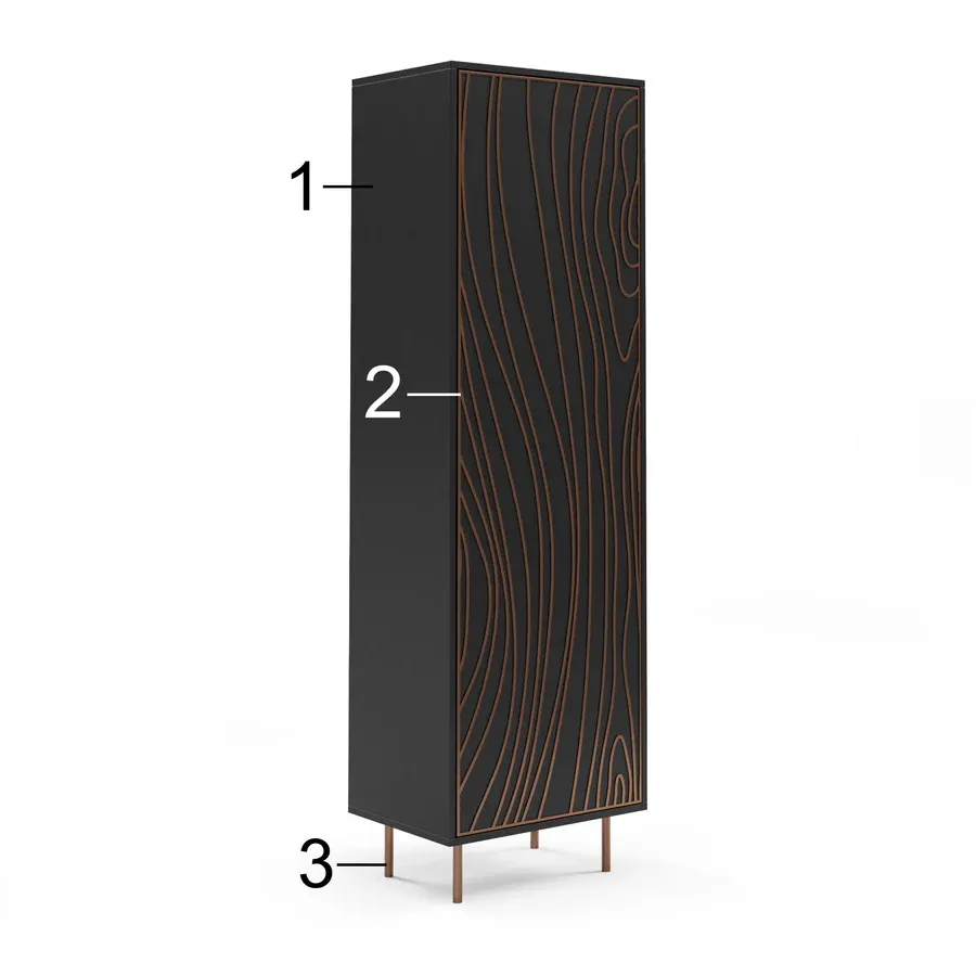 vitrina tivaro 200x60cm, materijal: laminirana ploča - slika 3