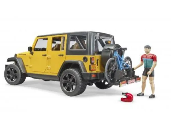 bruder jeep wrangler rubicon unlimited s brdskim biciklom i biciklisto - slika 4