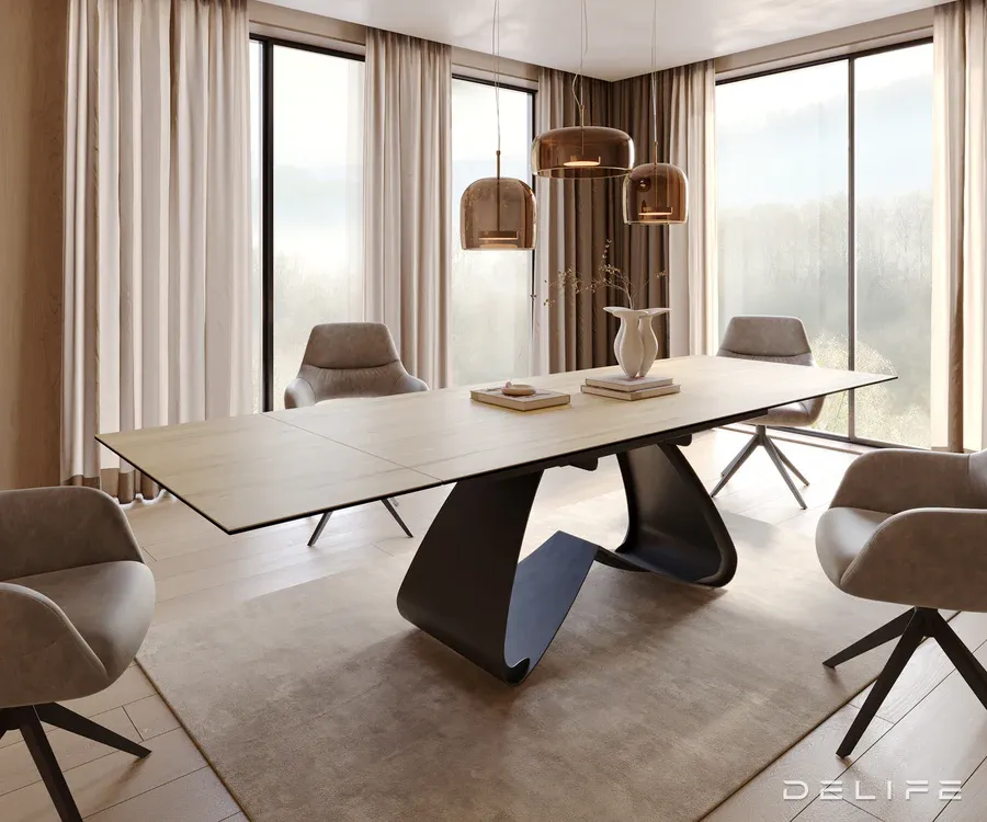 Produljivi stol Edge 200/300x100, Materijal: Keramika Laminam Sabbia - Čakovec, Čakovec-zapad