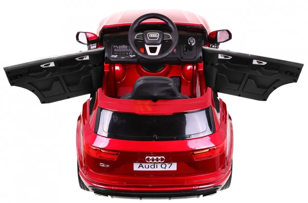 licencirani auto na akumulator audi q7 - crveni/lakirani - slika 7