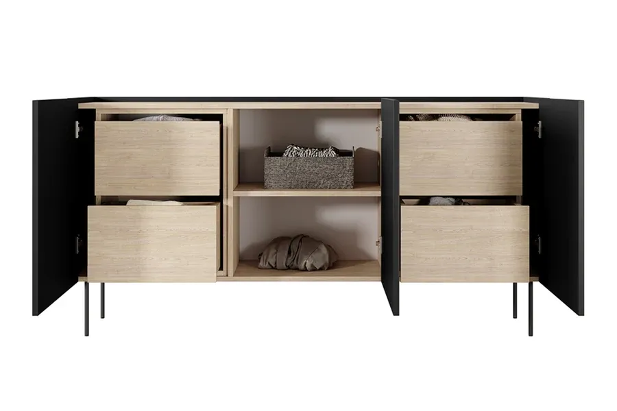 komoda desin 170cm, 3 vrata i 4 ladice, materijal: mdf - slika 3