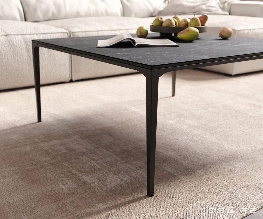 klub stolić levente 85x85cm, materijal: keramika laminam nero greco - slika 5