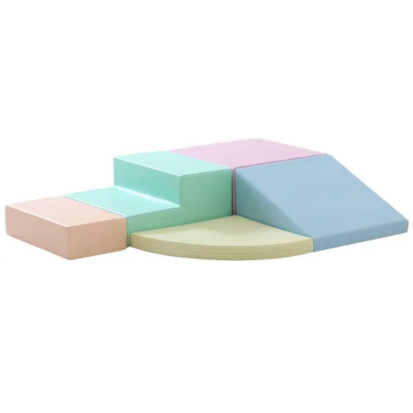 set pjenastih blokova soft play 5-svijetlo pastelna kutna penjalica xl - slika 4