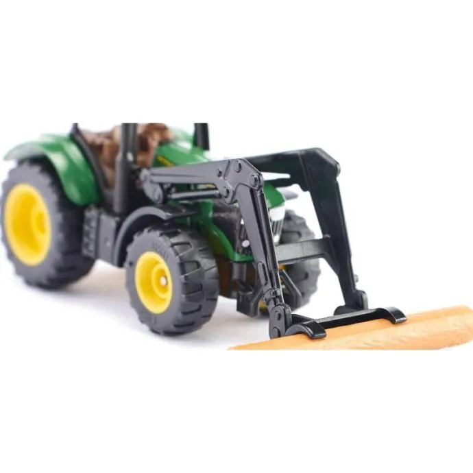 siku traktor john deere 6215r s prednjom grabilicom za trupce - slika 4